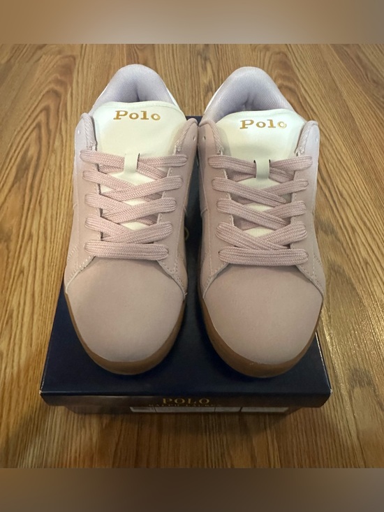 Polo Ralph Lauren Big Kid’s Knollan Dusty Pink Suede Leather Sneakers, Size 6